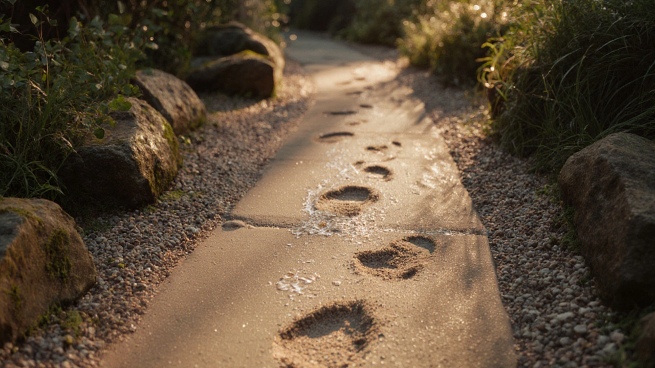 Что постелить на бетонные дорожки: практичные и красивые решения для сада