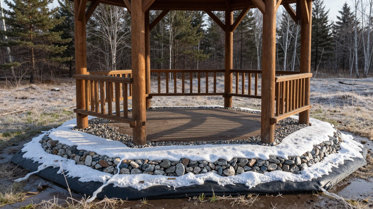 Что положить под уличную беседку: лучшие материалы для пола и основания