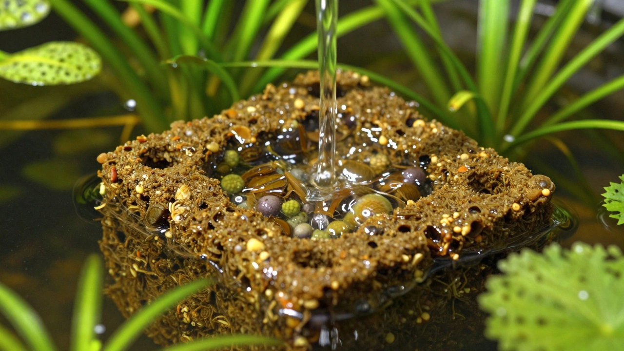 Биологический фильтр пруда с очисткой воды и бактериями.